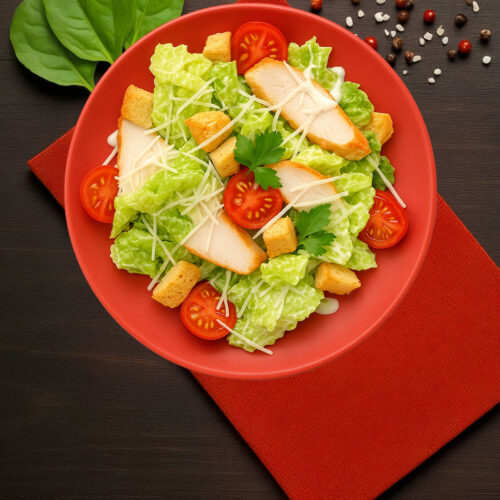 Салат Цезар куркою та беконом